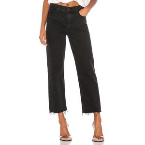GRLFRND Helena High Rise Straight Cropped Jeans
